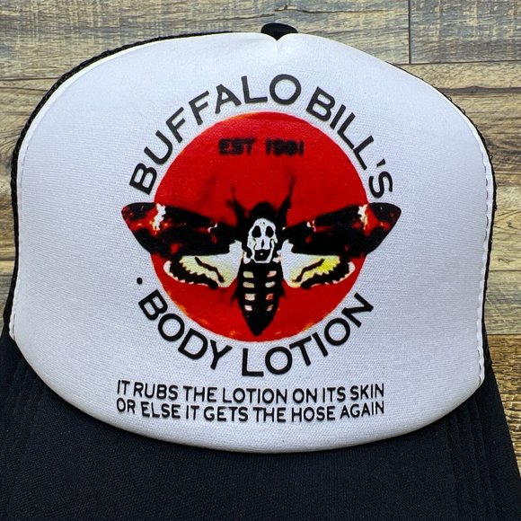 Buffalo Bills Mens Trucker Hat Black Snapback Silence Of The Lambs Horror Movie - Picture 2 of 7